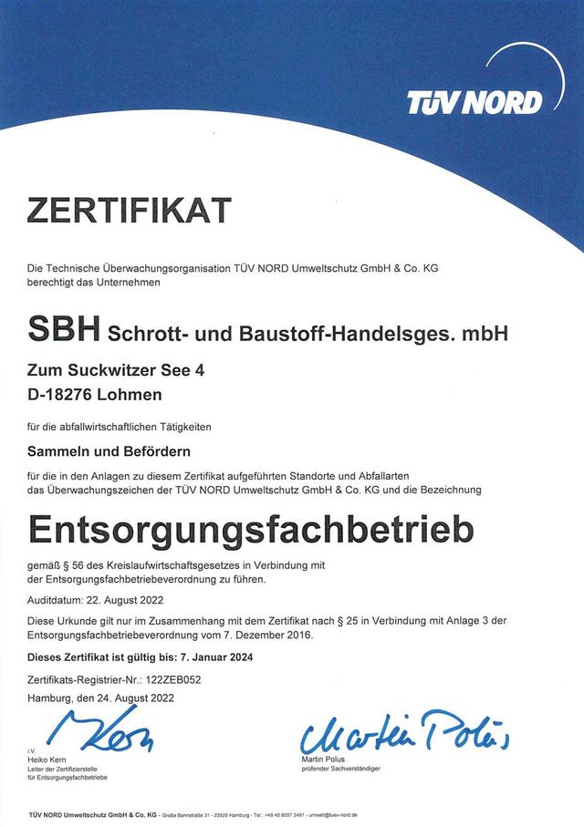 SBH Schrott- und Baustoff- Handelsges. mbH